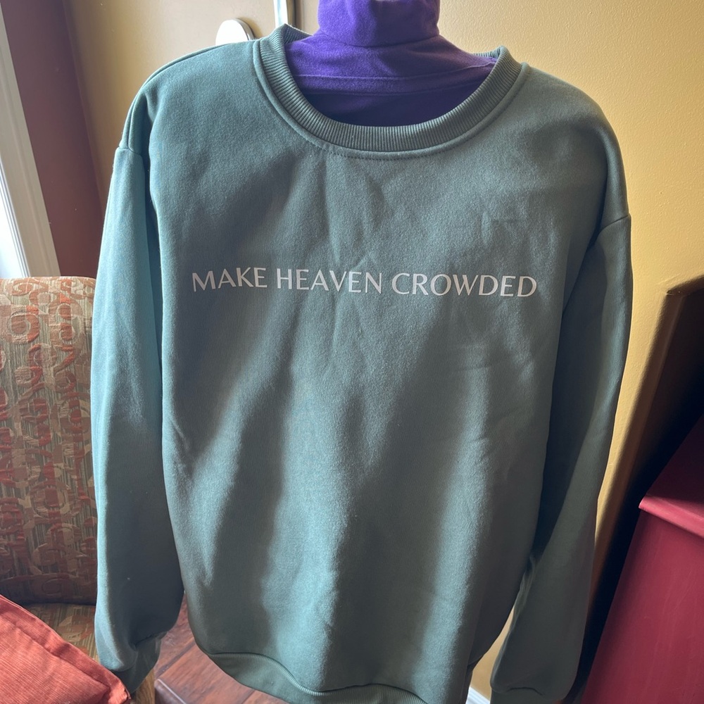 Green Crewneck Sweatshirt with Relaxed Fit